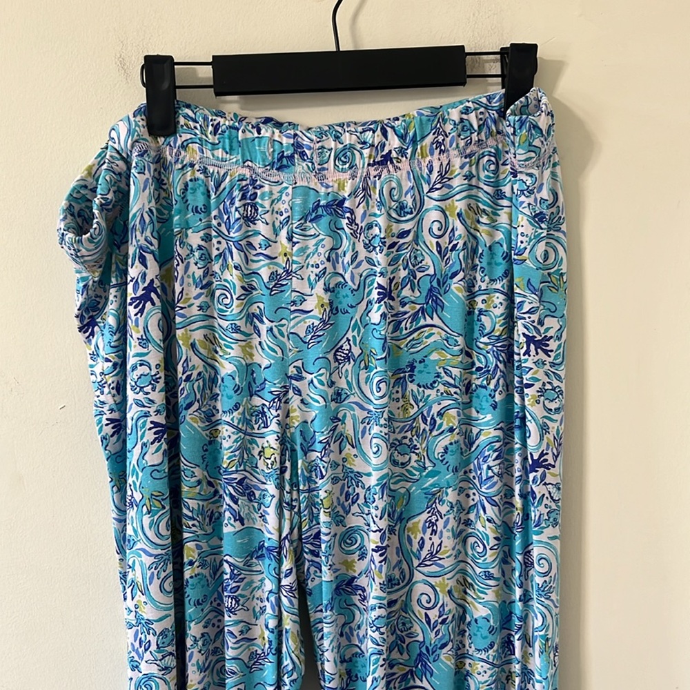 Lilly Pulitzer Melon Fig Tint Monkey Sea Knit Pajama Set Size XL - Picture 9 of 11